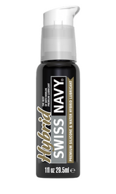 Swiss Navy Hybrid Lubricant 1oz 29.5ml Long Lasting Silicone and Water Based Personal Lubricant Hybrid Lube